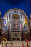 <center>L’église paroissiale Saint-André </center>Le chœur, coiffé d’une coupole sur pendentif, se termine par une abside à pans coupés voûtée en cul-de-fou. Il est orienté vers le nord.