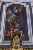 <center>Péone</center>Eglise Saint Arige et Saint Vincent de Saragosse. Tableau des Ames du Purgatoire avec François d'Assise et une Vierge à l'Enfant.