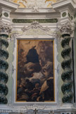 <center>Eglise abbatiale de St Pons</center>Apothéose de saint Benoît (au fond, abbaye du Mont Cassin), 18e s. Peintre : Baptiste Raynaud ?