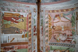 Chapelle Saint Maur. <br> Sur la voûte, à gauche la vie de saint Maur, à droite celle de sain Sébastien. Les parents de Maur le confient à Saint Benoit et la Sagitation de Sébastien.