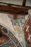 Auron. Chapelle Saint Erige dite d'Ariez <br> Au-dessus, des restes du dessin des  apôtres.