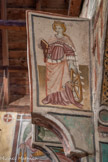Auron. Chapelle Saint Erige dite d'Ariez <br> Sainte Catherine d’Alexandrie couronnée, tenant un livre et la roue de son supplice.