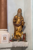 <center>Rigaud.</center>Statue de St Antoine abbé du 16ème siècle en bois doré.