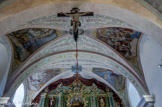 <center>Église Notre-Dame-de-l'Assomption de Cordon.</center>Poutre de gloire ou tref. La poutre de gloire est ainsi désignée parce qu'elle porte toujours un crucifix. Elle est à l'origine du jubé.