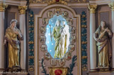 <center>Église Saint-Jean-Baptiste </center>Les 15 médaillons représentant les mystères du Rosaire. Ste Marthe et ste Marie-Maseleine.