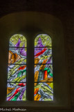 <center>Église Saint-Jean-Baptiste </center>Les vitraux ont été posés en 1959 et réalisés par Jean-Marie Baylan.