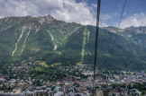 <center>De Chamonix (altitude 1035 m) au Plan de l'Aiguille (altitude 2317 m).</center>En face, le Brévent.