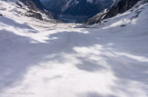 <center>De l'Aiguille du Midi (altitude 3777 m) à la Pointe Helbronner (altitude 3466 m).</center>Glacier du Géant