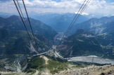 <center>De la Pointe Helbronner (3466 m) au Pavillon du Mont Fréty (2173 m).</center>