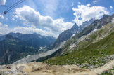 <center>De la Pointe Helbronner (3466 m) au Pavillon du Mont Fréty (2173 m).</center>