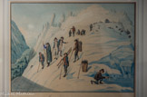 <center>Musée alpin </center>Le Musée Alpin. Ascension d’Horace Bénédict de Saussure et de son fils au col du Géant en juillet 1788. Henri Lévêque (1769 – 1832).