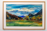 <center>Beauvoir-en-Royans</center>Couvent des Carmes. Exposition du peintre hollandais Bob ten Hoope. Vue du Vercors. Huile sur toile.