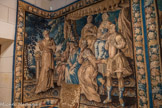 <center>Chambre de Tournon.</center>Tenture de l'histoire d'Ariane. Mélinte accuse Dioclès devant les juges.