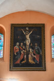 <center>L'église Saint André</center>Dans le chœur, une Crucifixion, avec la Vierge, saint Jean, Marie-Madeleine et saint André. La présence inhabituelle de ce dernier, patron de l'église, permet de supposer que le tableau a été exécuté pour l’église d’Alba. Ses caractères stylistiques le rattachent au XVIIe mais son auteur n’a pu être identifié. Cette œuvre a été classée monument historique et restaurée en 1953.