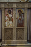 <center><strong>Solan</strong> </center> Dans les églises orthodoxes,devant l'iconostase, se trouvent quatre icônes : trois sont toujours les mêmes, la quatrième étant celle du saint du lieu. Ici, le Christ et Saint Jean-Baptiste. En bas, des chérubins.