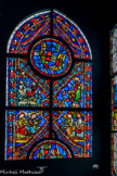 Fragments d’une verrière de la vie du Christ.
En haut, Annonce aux bergers et La Synagogue..
En bas, 4 anges musiciens.
 Église de Varennes-Jarcy 1220 - 1230.