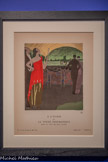 <center>Paul Poiret, la mode est une fête</center>André Édouard Marty
1884-1974
A L’Oasis ou la voûte pneumatique, robe du soir de Paul Poiret
Gazette du Bon Ton, n°7, 1921, planche 53 Paris, librairie centrale des Beaux-Arts, 1921
Héliogravure coloriée ou pochoir
Paris, bibliothèque du musée des Arts décoratifs.