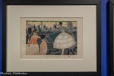 <center>Paul Poiret, la mode est une fête</center>André Edouard Marty
1882-1974
À L'Oasis, la jupe lumineuse
Modes et manières d'aujourd'hui, 1919 Paris, collection Pierre Corrard, 1919
Phototypie coloriée au pochoir Exemplaire n°168
Paris, bibliothèque du musée des Arts décoratifs