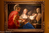 <center>Pompeo Batoni</center>(Lucques, 1708 - Rome, 1787)
Cléopâtre montre à Octave le buste de César
1755?
Huile sur toile
Dijon, musée des Beaux-Arts. <br>
Au siècle des Lumières, Cléopâtre, acquiert une noblesse presque  admirable. Dans cette représentation atypique, le peintre italien Batoni montre une femme de tête. Inspiré par le texte de Dion Cassius, elle désigne le buste de feu César pour tenter d’amadouer son vainqueur : « Ah, disait-elle, je vous retrouve en lui. »