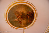 <center>Le salon des peintures</center>Plafond peint : La Renommée et la Gloire apparaissant à Hercule Attribué à Fabio CANAL (1703-1767)
Huile sur toile Vers 1740