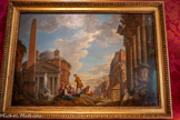 <center>Le salon de musique</center>Caprice architectural Giovanni Paolo PANINI (1691-1765)
Huile sur toile Vers 1745