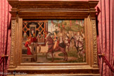 <center>La salle vénitienne </center>L’ambassade d’Hippolyte, reine des Amazones, auprès de Thésée, roi d’Athènes.
Vittore CARPACCIO (vers 1460/1465-1525/1526)
Tempera et huile sur bois