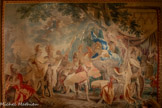<center>Escalier</center>Tapisserie de l’histoire d’Achille : la colère d’Achille contre Agamemnon Atelier bruxellois de Jean-François et Pierre VAN DER BORGHT
Laine, soie Vers 1740