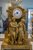 <center>Musée Marmottan Monet.</center> FRANÇOIS-THIMOTÉE MATELIN 1774-1847 ET THONISSEN
PENDULE DITE « LA BROUILLE »
Vers 1810
Bronze noir et doré et émail