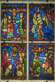 <center>Musée Marmottan Monet.</center> Anonyme. Quatre vitraux sur l'histoire de saint Blaise. XIIIe siècle. Vitraux.