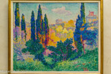 <center></center>Henri Edmond Cross
Douai 1856 - Saint-Clair 1910
Les cyprès à Cagnes. 1908
Legs Guy du Chollet, 1923