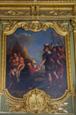<center>La Banque de France.</center> Coriolan marche sur Rome, mais cèdant aux prières de sa mère et de sa femme, il se retire. Copie du Guerchin.