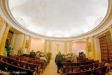 <center>Temple protestant. </center>La salle a 8 m de haut et 12 m de diamètre.