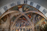 Chapelle Saint Sébastien <br> La voûte comporte des scènes de la Genèse dont la première travée est attribuée à Canavesio.