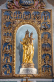 Église paroissiale Saint Étienne. <br> Chapelle de la Vierge. La statue est entouré des 15 mystères.