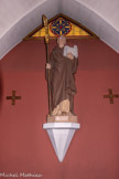 <center>Eglise de Saint Giniez. </center> Statue de Saint Isarn, le célèbre abbé de St Victor, dans le colatéral de gauche, son ancienne chapelle.