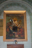 <center>Saint Joseph intra muros. </center> A côté des entrées latérales se trouvent, à gauche un tableau présentant la Prédication de Saint François Xavier