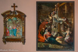 <center>Bas coté gauche.</center>La descente de Croix, toile anonyme et le chemin de croix.