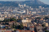 <center>Notre-Dame de la Garde</center>La stade, les immeubles de la Rouvière, la chapelleSaint Joseph, le Mont Puget
