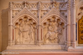 <center>Eglise des Réformés ou de saint-Vincent-de-Paul. </center>Collatéral de gauche.  Huitième chapelle. Autel de Saint Joseph en marbre blanc. Plusieurs bas-reliefs illustrent l'enfance de Jésus : le mariage de Marie et Joseph ; la Fuite en Egypte.