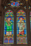 <center>Eglise des Réformés ou de saint-Vincent-de-Paul. </center>Vitraux de la nef, à gauche. Ruth, Samuel.