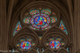 <center>Eglise des Réformés ou de saint-Vincent-de-Paul. </center>Vitraux de la nef, à gauche.En bas, Rachel et Jacob, Rebecca et  Eliezier. En haut, Joseph chassé par ses fréres.