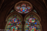 <center>Eglise des Réformés ou de saint-Vincent-de-Paul. </center>Huitième chapelle de droite. Vitrail avec saint Augustin et saint Ambroise de Milan.