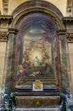 <center>Eglise saint Merry</center> Au-dessus de l'autel une toile de Chartes CoypeL représentant les pèlerins d'Emmaüs.