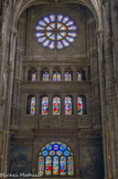 <center>Saint Eustache</center> <center> Verrière du transept sud : La Nativité (XIXe siècle).