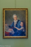<center>Le salon Ledoux</center> Une copie d'une peinture de Calais « Claude Nicolas Ledoux et sa fille » représente le grand architecte dessinant des plans.