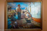<center>CAMILLE BOURGET</center>Déchargement d'un cargo sur le port, vers 1900. Huile sur toile.
Marseille, CCI métropolitaine Aix-Marseille-Provence (CCIAMP), inv. PGE11901 Collections CCIAMP