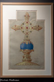 <center></center>Études pour l’orfèvre Chertier du maître-autel de l’église de la Trinité à Marseille
Partie supérieure du baldaquin (ciborium)
Seconde moitié du XIXe siècle Crayon et aquarelle sur papier
Marseille, Musée des Beaux-Arts