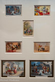 <center>Cartes-réclames « Don Quichotte ».</center>Maison Romanet, Charles Jodelet (éditeurs) ; Bognard Jeune, Paul Eugène Aubry (imprimeurs)
Paris, France, entre 1877 et 1913 Chromolithographies sur papier cartonné.
Mucem, Marseille.
Destinées à divertir et à instruire les enfants petits et grands, ces cartes promotionnelles éditées par des marques ou des magasins avaient vocation à être collectionnées. La truculence rocambolesque et la sérialité des épisodes facilement reconnaissab