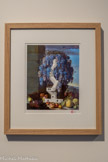 <center></center>Habiter la Peinture, 1992 - 2026
Collage (reproduction de Nature morte aux raisins - L. Forte, 1630), graphite et encre sur papier. 23,5 x 19 cm