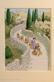 <center></center>10 septembre 1960 {7926 - Tome 6) Illustration du Château de ma mère Encre de Chine aquarellée 25 x 18 cm Collection particulière. <br>
Parmi ses collaborations les plus marquantes, celle avec Marcel Pagnol débute en 1936 et se prolonge jusqu'en 1965. Elle donne lieu à des œuvres emblématiques : la partie de pétanque, le ferry-boat, la partie de cartes... mais aussi à une profonde amitié. Dans une lettre de 1959, Pagnol lui écrit : « Tu es sans aucun doute le plus grand illustrateur de notre temps [...] une sûreté, une force et une finesse qui font penser aux plus grands Asiatiques. »